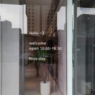 Customized Business Hours Glass Door Stickers Milk Tea Coffee Dessert Clothing Store Glass Window St