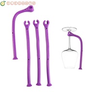 AELEGANT Stemware Saver Purple 4Pcs/set Bar Kitchen Tools Fixed Bendable Flexible Wine Glass Holder