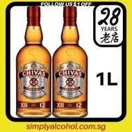 1L Chivas Regal 12 Years Blended Scotch Whisky 1 Liter Twin Bottles - No Box