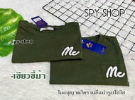 เสื้อยืดแขนสั้น งานปักmผ้าคอตตอนทรงตรงใส่ได้ทั้งช-ญ S M LXL 2XL