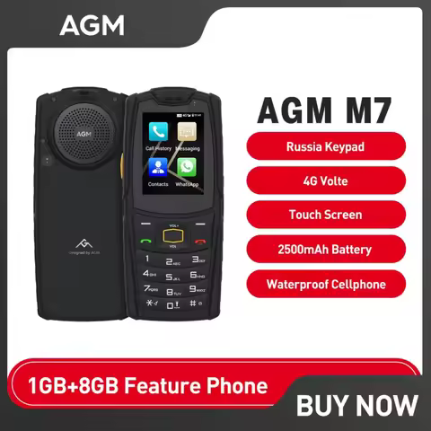 NEW AGM M7 Feature Phone4G Android Waterproof Touch Screen Mobile Phone 2500mAh Cellphone, English R