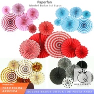 Paper Fan Decoration / Paper Flower contains 6 / Paper Fan Party Decoration / Paperfan Birthday Deco