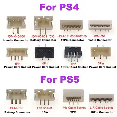 2Pcs For PS4 PS5 Handle Charging Battery Contact Connector L2 R2 Ribbon Contact Clip Socket JDM-001 