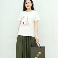 Áo Thun Nữ Hàng Hiệu, Phối Hình In Tháp Paris Sang Trọng, Chất Liệu Organic cotton100% Sợi Bông, mềm