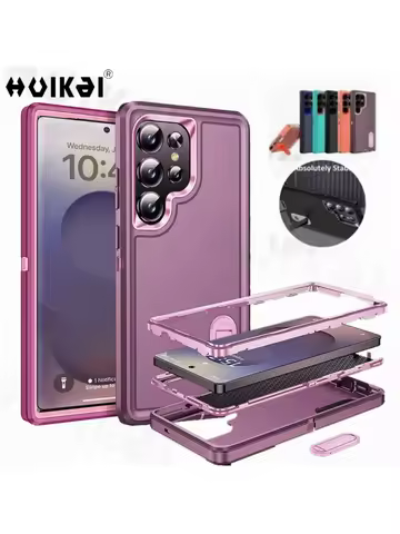 Case For Samsung Galaxy S25 Ultra S25 Edge S24 S23 A16 A56 Body 3 in 1 Shockproof Heavy Duty Anti-Sc