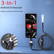 5.5MM Lens 3-In-1 Smartphone Endoscope Camera 480P Soft Wire IP67 Waterproof For Car Maintenance And