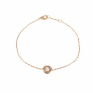 Cartier 18K黃金18K白金18K玫瑰金鑽石Trinity三環手鏈///手鍊／手環