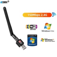 [Hot K] 150Mbps RTL8188 Network Card Mini USB 2.0 WiFi Adapter 2dBi Antenna 2.4G Ethernet Wi-Fi Dongle Receiver for MAC Desktop Laptop