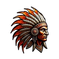 Indian tribe image sticker size 15x20 cm print cut