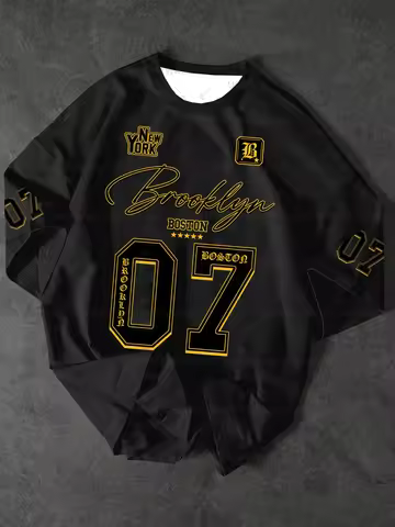 Men's Sports Jersey Brooklyn 07 Print Short Sleeve T-Shirt Summer Graphic Tee Jerseys Plus Size Wome