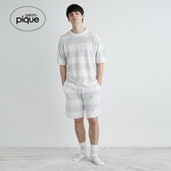 Gelato Pique Men's Short Sleeve Stripe Milkshake Pajama Set - Comfortable Summer Wear