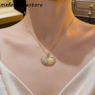 MXFASHIONE Oyster Necklace, Unique Fashionable Peach Heart Pearl Necklace, Trendy Versatile Chain El