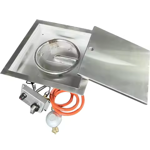 Patio 420x420mm square stainless steel drop-in propane gas fire pit burner assembly kit system