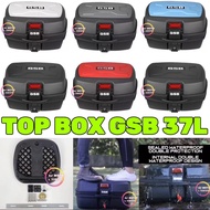 ! GSB 37L TOP BOX + BASE PLATE UNIVERSAL FOR GIVI & KAPPA RACK 2 MONORACK TAPAK HEAVY DUTY ALLOY