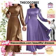 SEPTEMBER 2025 SALE thecocobee dress - #012 MEL Rose Brown - Spring Round Neck Lantern Sleeve - Purp