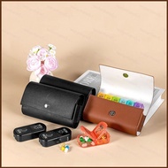 NS5 7 Days Pill Box Weekly Pill Organizer Pill Case Faux Leather Travel Medicine Organizer Storage S