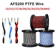 AFS200 PTFE Wire 2 Core Twisted Pair 26 25 24 22 20 18 17 15 13AWG High Temp FEP DIY Electronic Sign