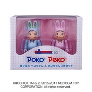 BE@RBRICK 不二家 PEKO 牛奶妹 牛奶弟 兔耳 庫柏力克熊 100%