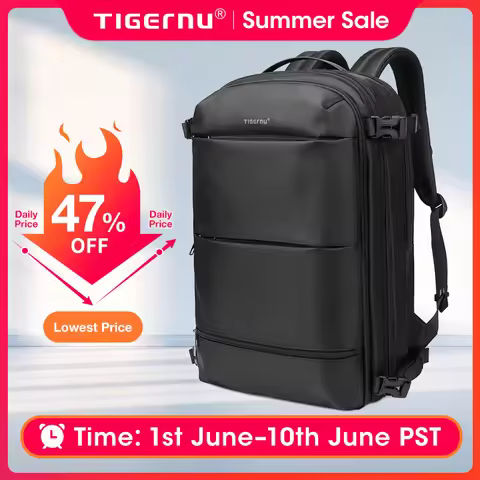 Tigernu Expandable Vacuum Compression 27L-37L Hiking Travel Laptop Backpack For 17inch Storage Pack 