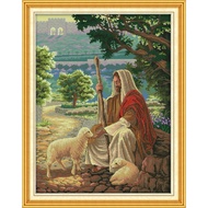 Jesus shepherding Counted DMC Cross Stitch Set DIY C Cross-stitch Kit