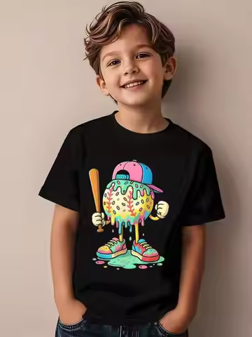 Baseball Lifestyle 101 Youth, Ropa Para Niños, Baseball Drip For Boys Ice Cream Drip Baseball Sport 