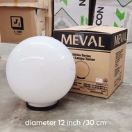 Lampu taman bola lampu pilar pagar bulat outdoor tiang / tanpa tiang Anti UV Anti Pecah 16 inch / 40