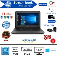 (Refurbished) HP 11 G5 Laptop / 11.6 inch Display / 4GB Ram / 64GB SSD / WiFi / Webcam / Intel Celer