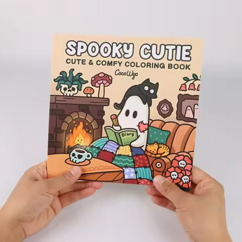 Spooky Cutie: Coloring Book for Adults Featuring Adorable Creepy Creatures in Cozy Hygge Moments for