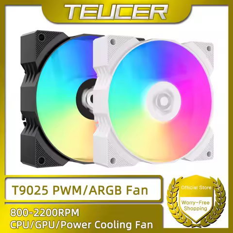 TEUCER T9025 90mm CPU Cooler Fan PWM 800-2200RPM ITX Chassis Cooling Solution ARGB Fan