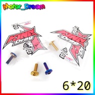 REAR FENDER SCREW M6*15 Y15ZR Y15Z Y15 (TITANIUM BLUE/ GOLD) EXHAUST COVER M6*20 SKRU THAILAND KING 