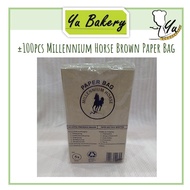 ±100pcs Millennium Horse Brown Paper Bag/Paper Bag Food Wrapper/Food Wrapping Paper Bag