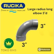 Large Radius Elbow 3" inch PVC Rucika D
