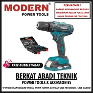 MODERN M16 Mesin Bor Cordless Drill 20V Set Paket Baterai Batre Tangan Tembok Beton Impact Charger C