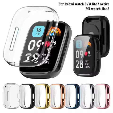Soft Silicone Case Glass For Redmi Watch 3 Active 3 Lite Smart Watchband Screen Protector Cover for 