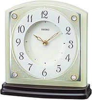 Seiko Clock Table Clock Dark Brown Wood Onyx 6.7 x 6.3 x 2.4 inches (169 x 160 x 60 mm) BZ365M