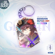 Hologram Genshin Impact Transparent Acrylic Keychain Pyro Hutao Klee Yoimiya Xiangling Fire System -