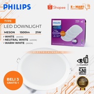 PUTIH [3 Free 1] PHILIPS Downlight LED MESON 21W 21watt White 59466 MULTIPACK