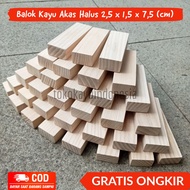 (10 PCS) Fine Akas Wood Blocks 2.5 x 1.5 x 7.5 cm Wood Material Tumbling Tower Craft Indonesian Wood