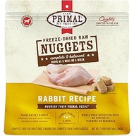 Primal Freeze Dried Dog Food Nuggets, Rabbit; Complete & Balanced Meal; Also Use as Topper or Treat;
