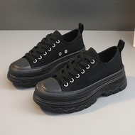Minangstuff.id Jaemin Sepatu Sneakers Wanita Hitam Polos School Daily Mt-099