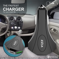 Car Charger Casan Mobil Vizz VZ-CC05 VZCC05 3 Output Dual USB Type C Fast Charging Saver 100% For Xi