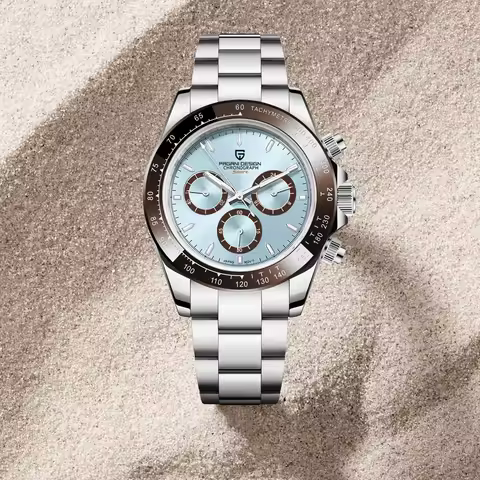 PAGANI DESIGN New Ice Blue Chronograph Top Brand Luxury Quartz Watch For Men Sapphire Crystal Automa