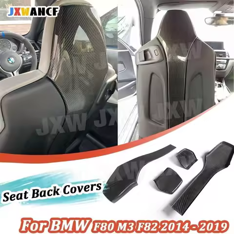 JXWANCF Dry Carbon Fiber Car Interior Seat Back Covers Trims For BMW F80 M3 F82 F83 M4 F87 M2 M2C 20