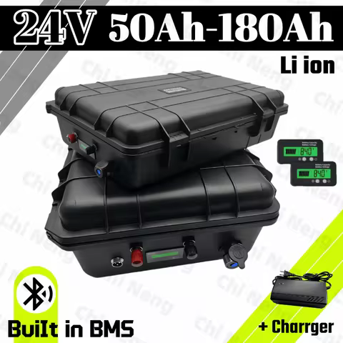 waterproof 24V 50Ah 60Ah 80Ah 100Ah 120Ah 150Ah lithium ion battery with BMS for boat thruster solar