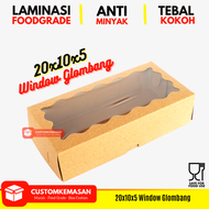 Dus Brownies 20x10x5 isi 25 / Box Brownies Jendela / Kemasan Brownies / Dus Brownis / Box Brownis /