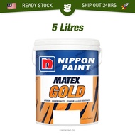 🔥READY STOCK🔥 5L NIPPON PAINT Matex Gold Acrylic Copolymer Matt Emulsion Interior Cat Dinding Dalam