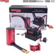 SURPASS HOBBY 3670 2650kv Sensorless Brushless Motor W/Brushless ESC 120A With Heatsink Cover Waterproof For 1/10 RC Car