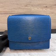 LV vintage 藍色水波紋 郵差包 古董包