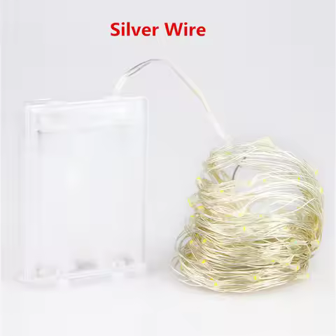 2M 5M 10M 20/50/100 Led Strings Silver Wire 3XAA Battery Operated Christmas Wedding Party Decoration
