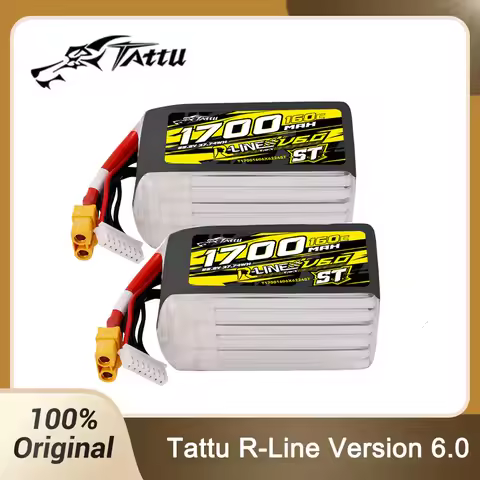 NEW Tattu R-Line 6.0 1700mAh 6S Lipo Battery 160C 22.2V ST SQ XT60 Plug For Racing Drone RC Helicopt